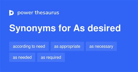 As Desired synonyms .